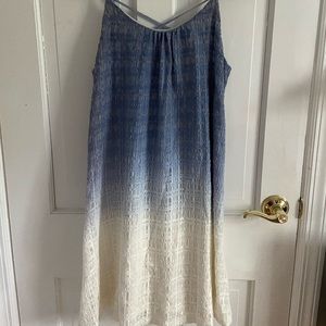 Blue to white ombré summer dress